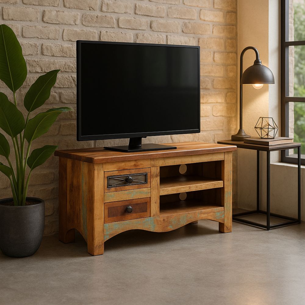 Meuble TV en Bois de Récupération au Style Industriel-La Fabrique Industrielle