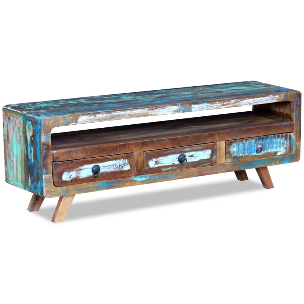 Meuble TV en Bois de Récupération au Style Industriel-La-Fabrique-Industrielle