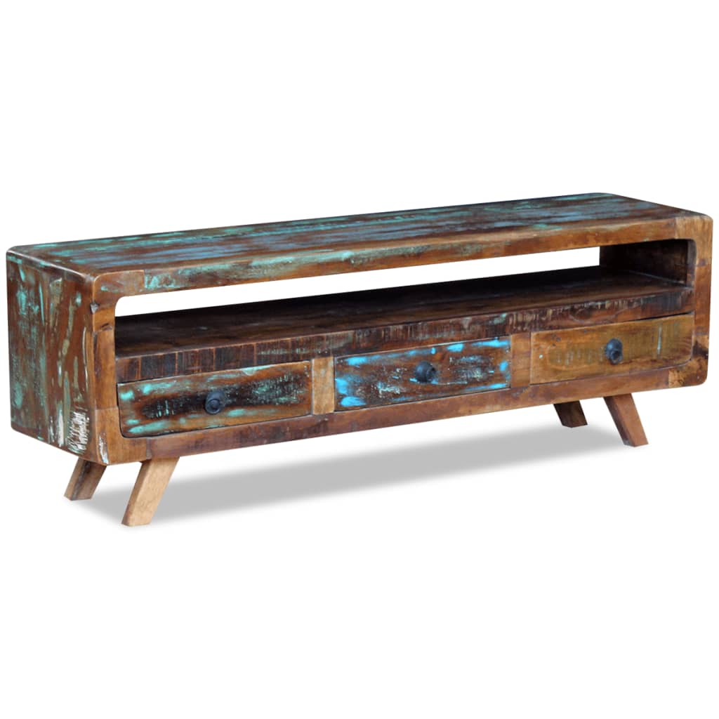 Meuble TV en Bois de Récupération au Style Industriel-La-Fabrique-Industrielle