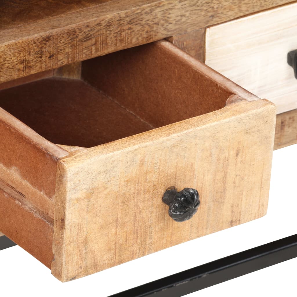 Meuble TV en Bois de Récupération et Acier 120 cm-La-Fabrique-Industrielle