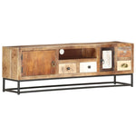 Meuble TV en Bois de Récupération et Acier 120 cm-La-Fabrique-Industrielle