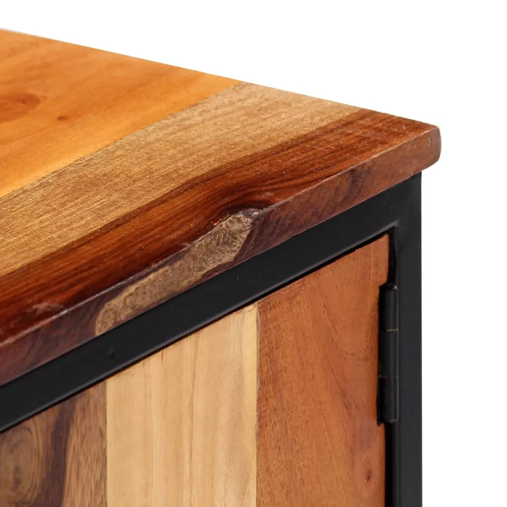 Meuble TV en Bois de Récupération et Acier Gris Foncé-La-Fabrique-Industrielle