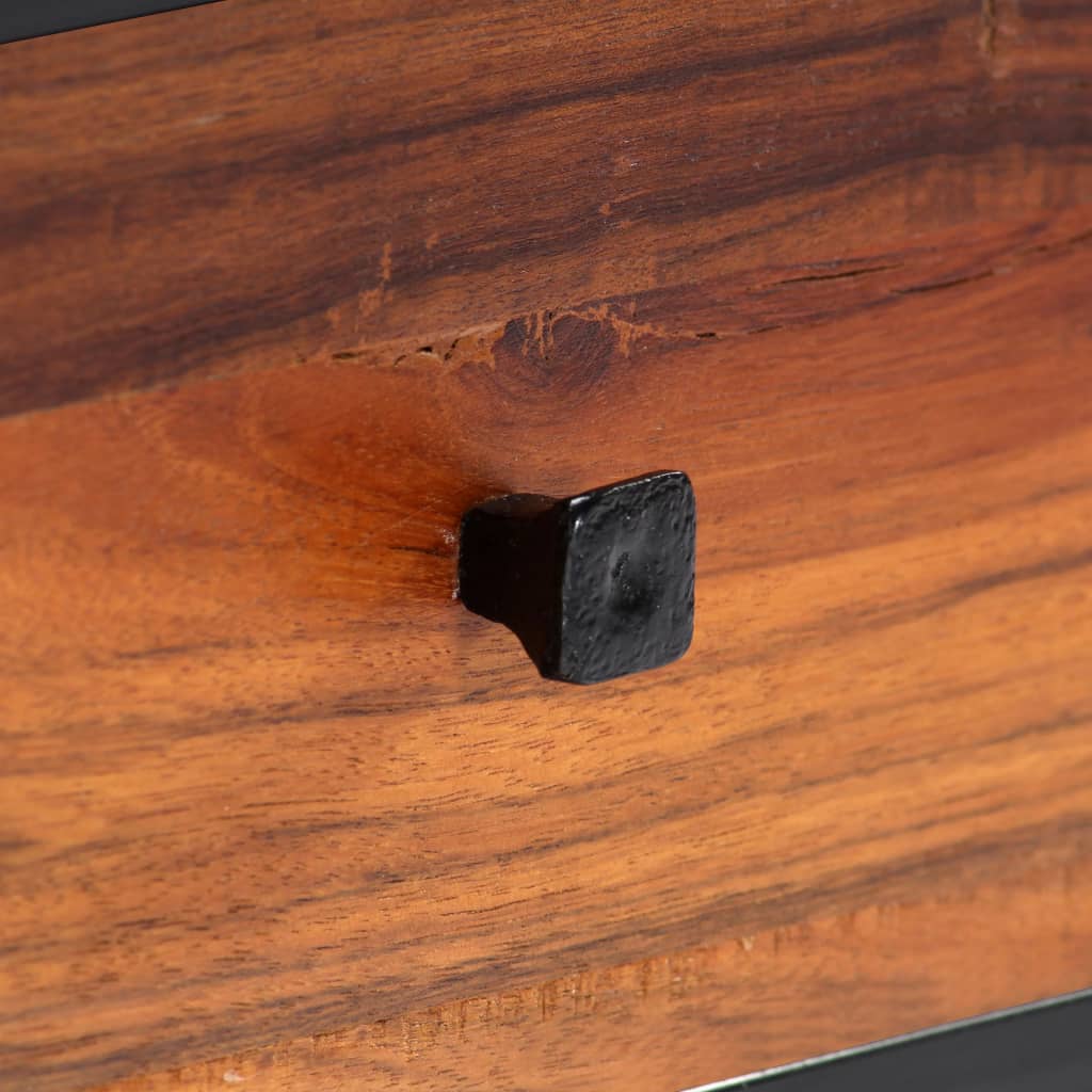 Meuble TV en Bois de Récupération et Acier Gris Foncé-La-Fabrique-Industrielle