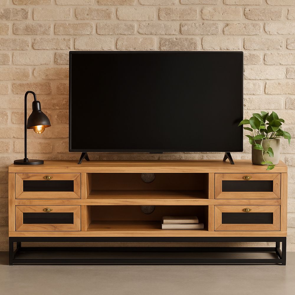 Meuble TV en Bois et Métal Style Industriel-La Fabrique Industrielle