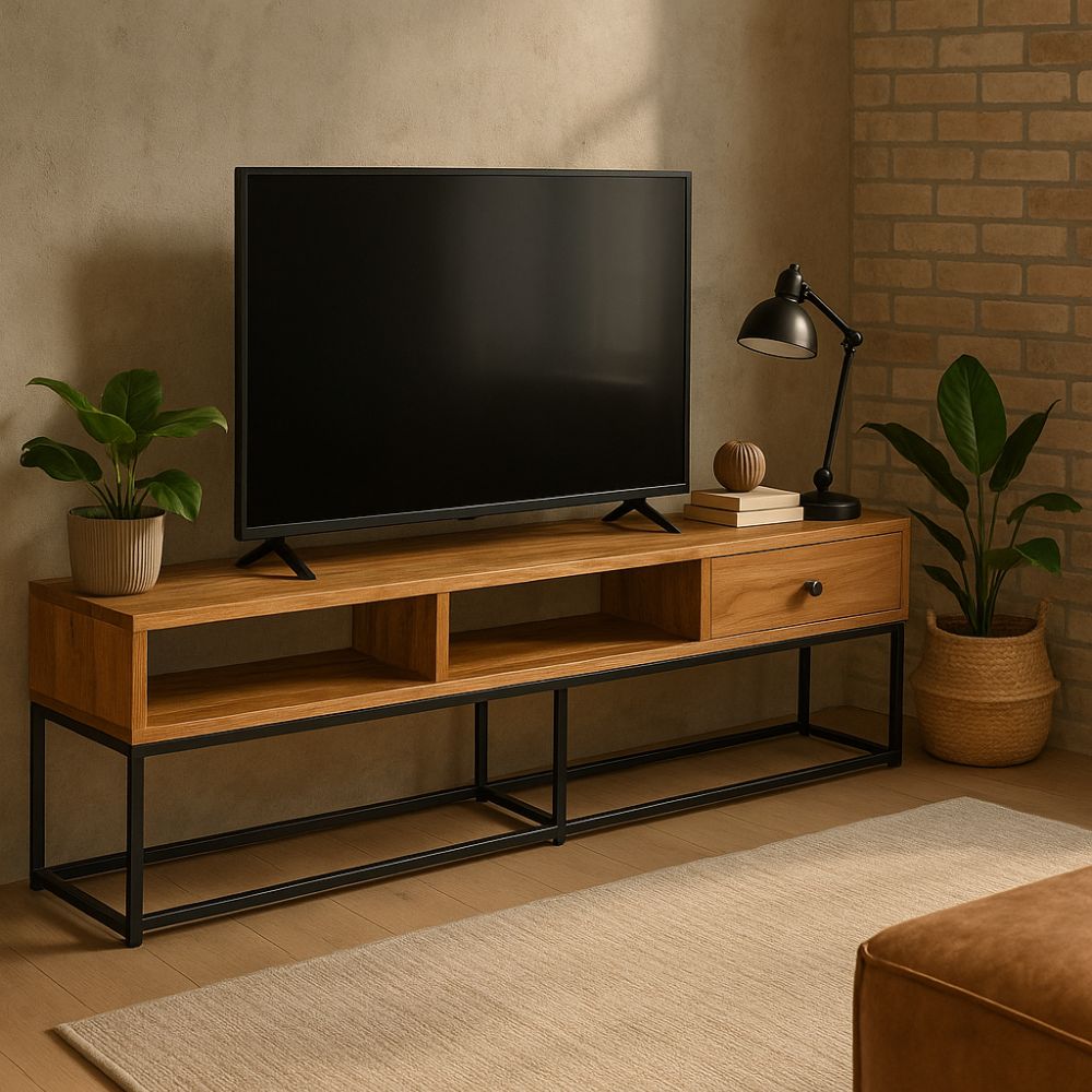 Meuble TV en Bois et Métal au Style Industriel-La Fabrique Industrielle