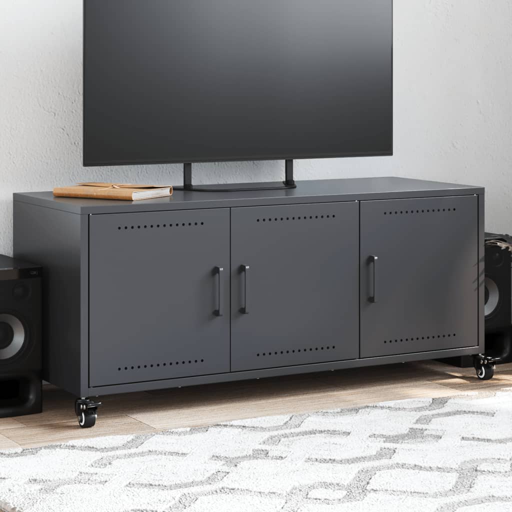 Meuble TV en Métal Design Olive-Anthracite-1-La-Fabrique-Industrielle