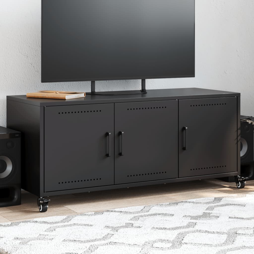 Meuble TV en Métal Design Olive-Noir-1-La-Fabrique-Industrielle
