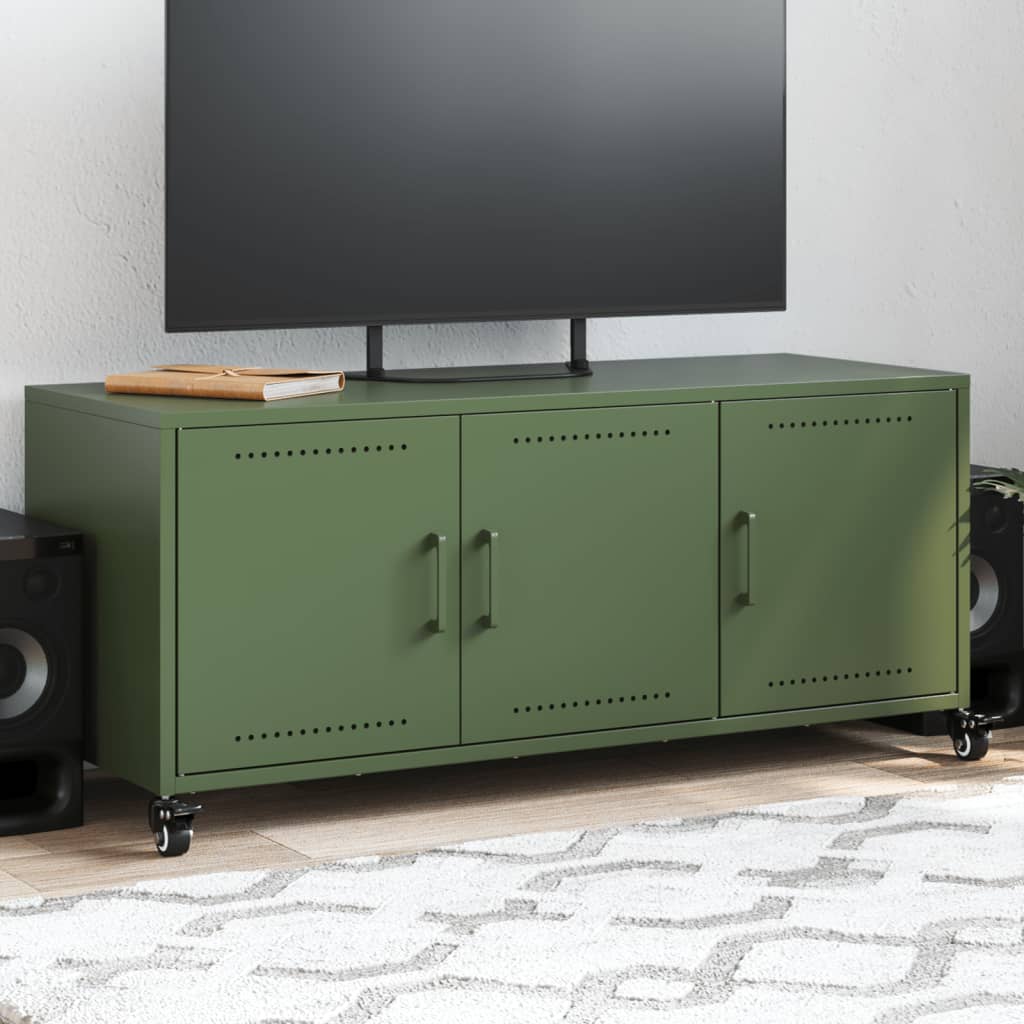 Meuble TV en Métal Design Olive-Vert-1-La-Fabrique-Industrielle
