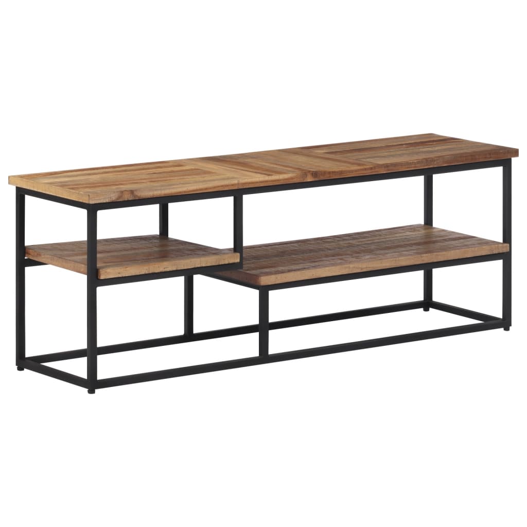 Meuble TV en Teck Massif au Style Industriel-La-Fabrique-Industrielle