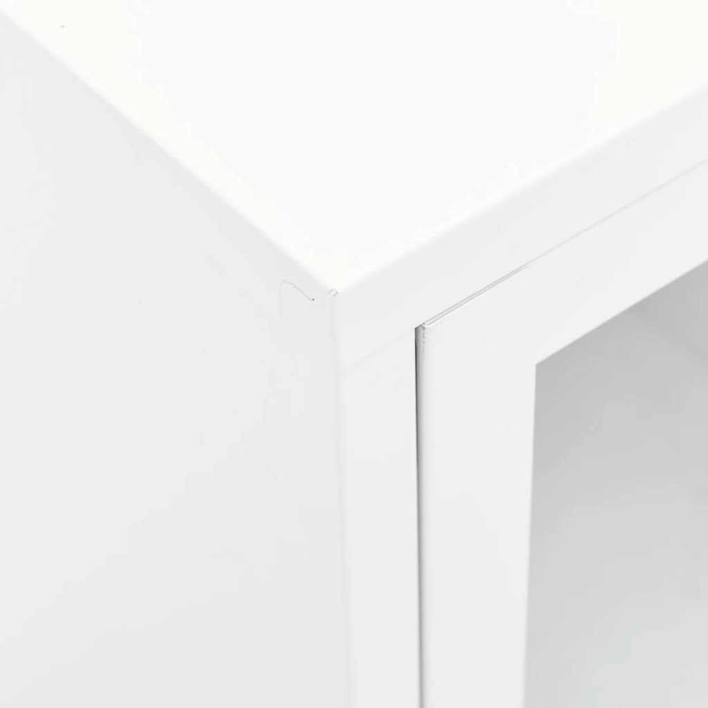 Meuble TV en Verre Trempé et Acier Blanc-La-Fabrique-Industrielle
