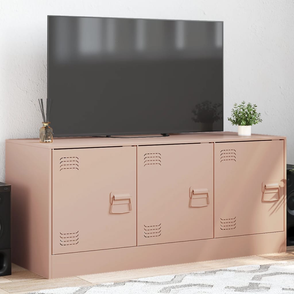 Meuble TV en acier au style industriel-Rose-1-La-Fabrique-Industrielle