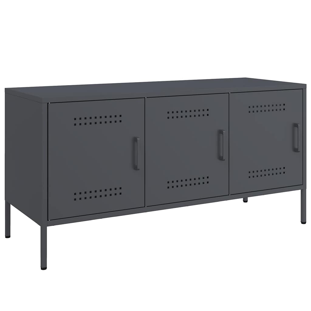 Meuble TV en acier avec porte au style industriel-La-Fabrique-Industrielle