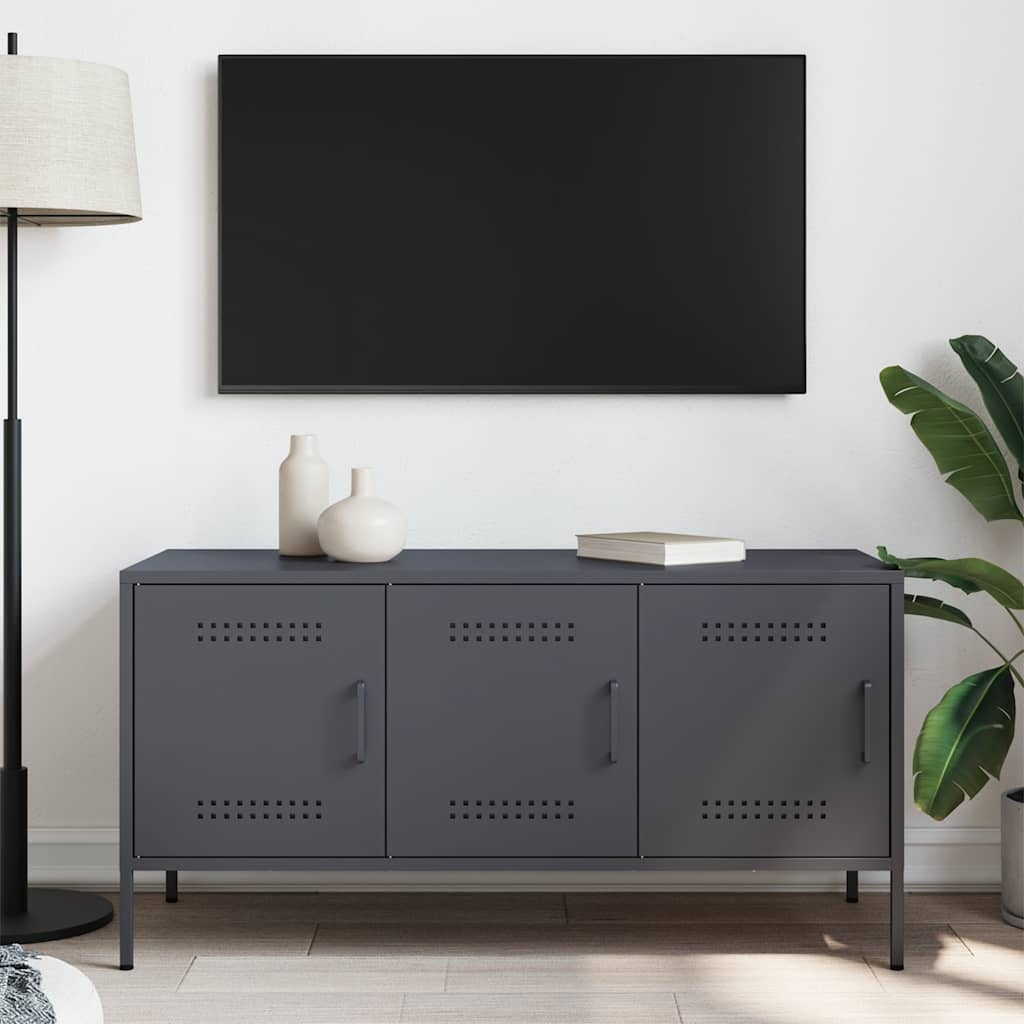 Meuble TV en acier avec porte au style industriel-La-Fabrique-Industrielle