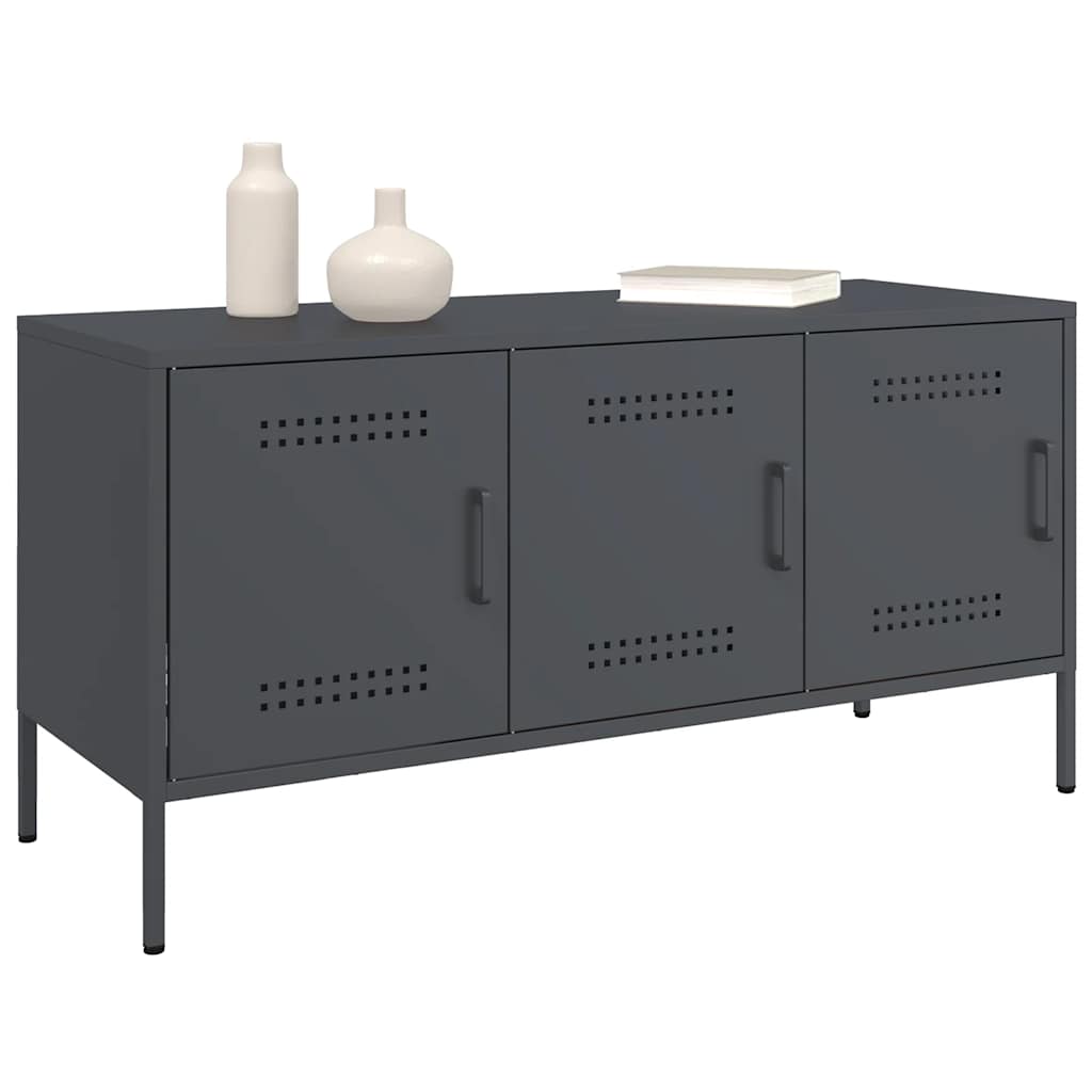 Meuble TV en acier avec porte au style industriel-La-Fabrique-Industrielle