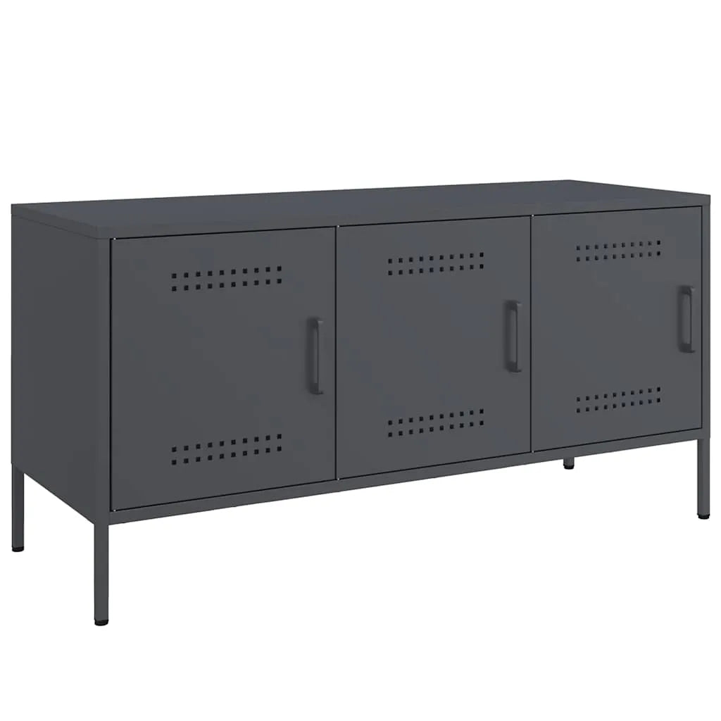 Meuble TV en acier avec porte au style industriel-La-Fabrique-Industrielle