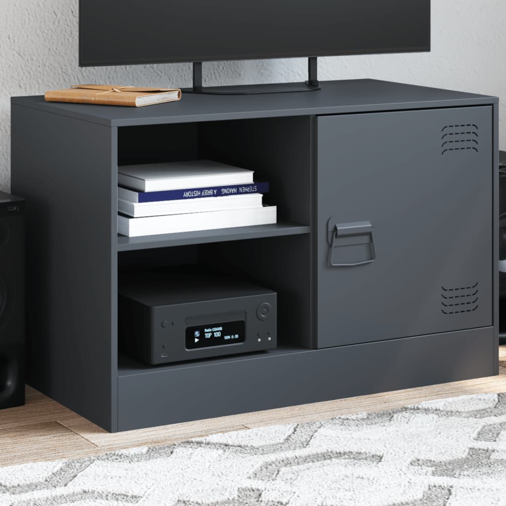 Meuble TV en acier industriel-Anthracite-1-La-Fabrique-Industrielle