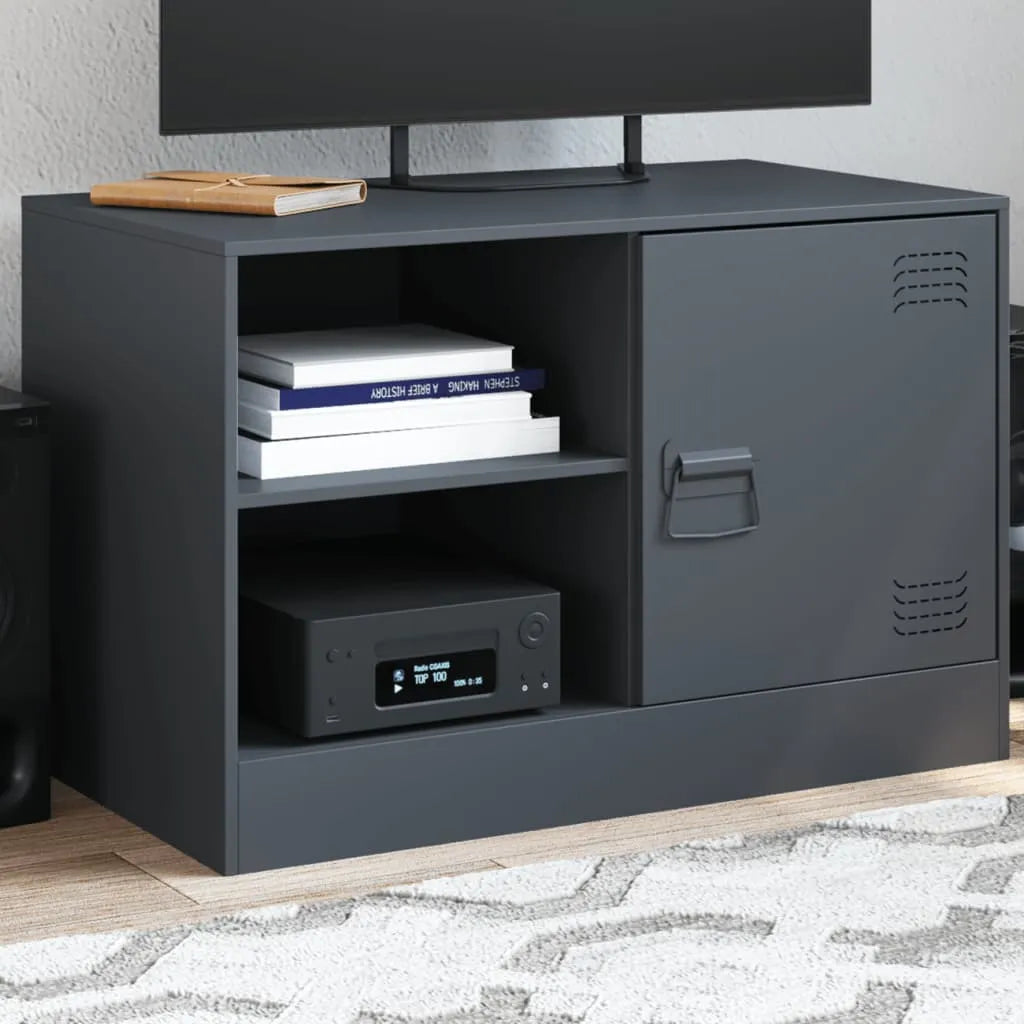 Meuble TV en acier industriel-Anthracite-1-La-Fabrique-Industrielle
