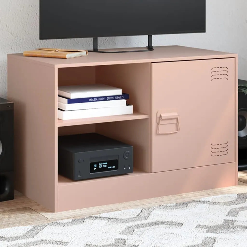 Meuble TV en acier industriel-Rose-1-La-Fabrique-Industrielle