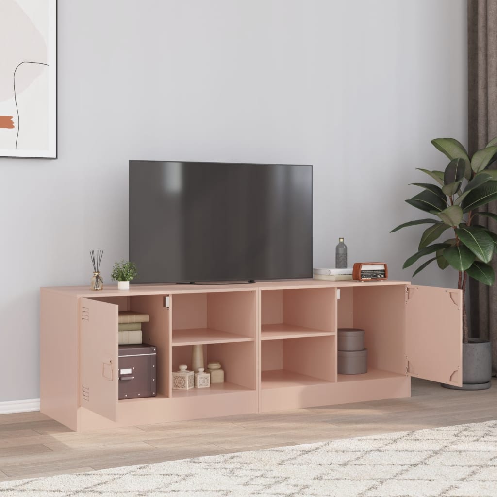 Meuble TV en acier industriel-Rose-2-La-Fabrique-Industrielle