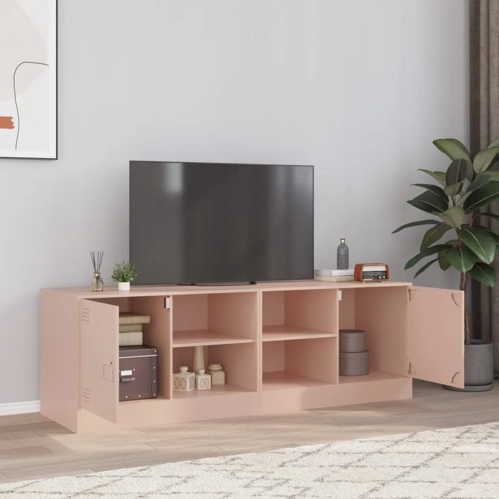 Meuble TV en acier industriel-Rose-2-La-Fabrique-Industrielle