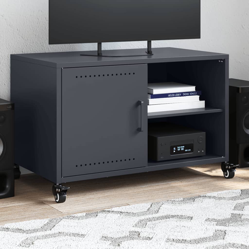 Meuble TV en acier style loft industriel-Anthracite-1-La-Fabrique-Industrielle