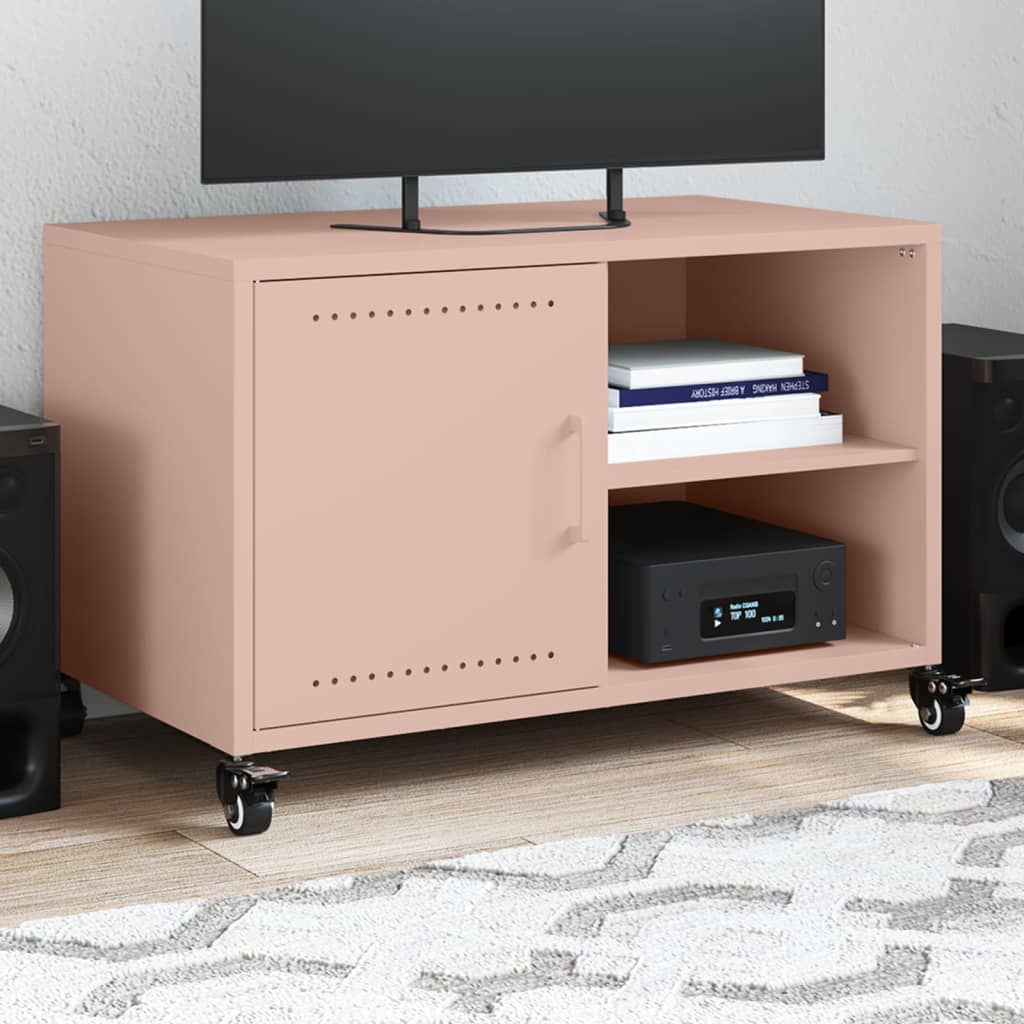 Meuble TV en acier style loft industriel-Rose-1-La-Fabrique-Industrielle