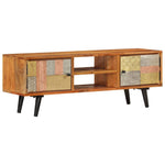 Meuble TV en bois d'acacia et pieds noirs-112 cm-1-La-Fabrique-Industrielle