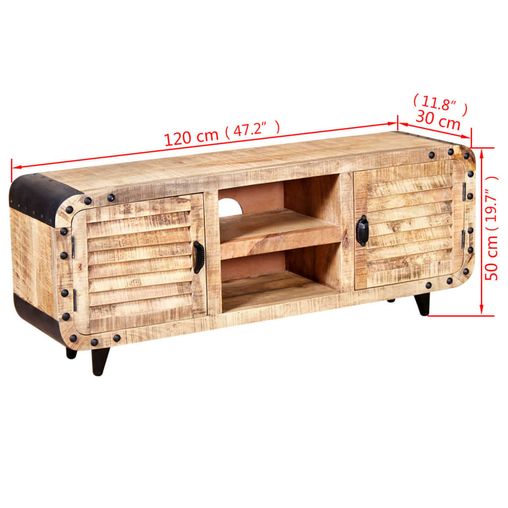 Meuble TV en bois de Manguier Industriel-La-Fabrique-Industrielle