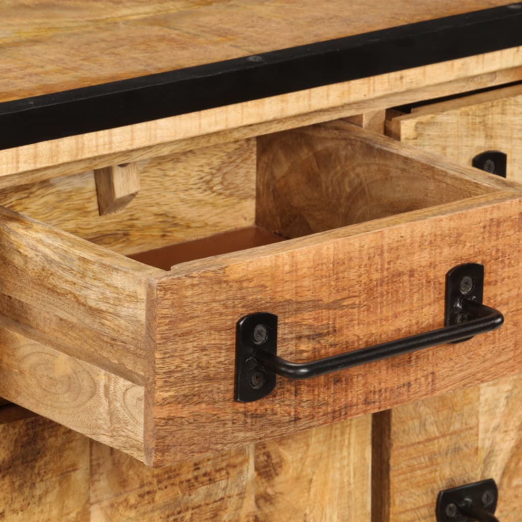 Meuble TV en bois de manguier et acier industriel-La-Fabrique-Industrielle
