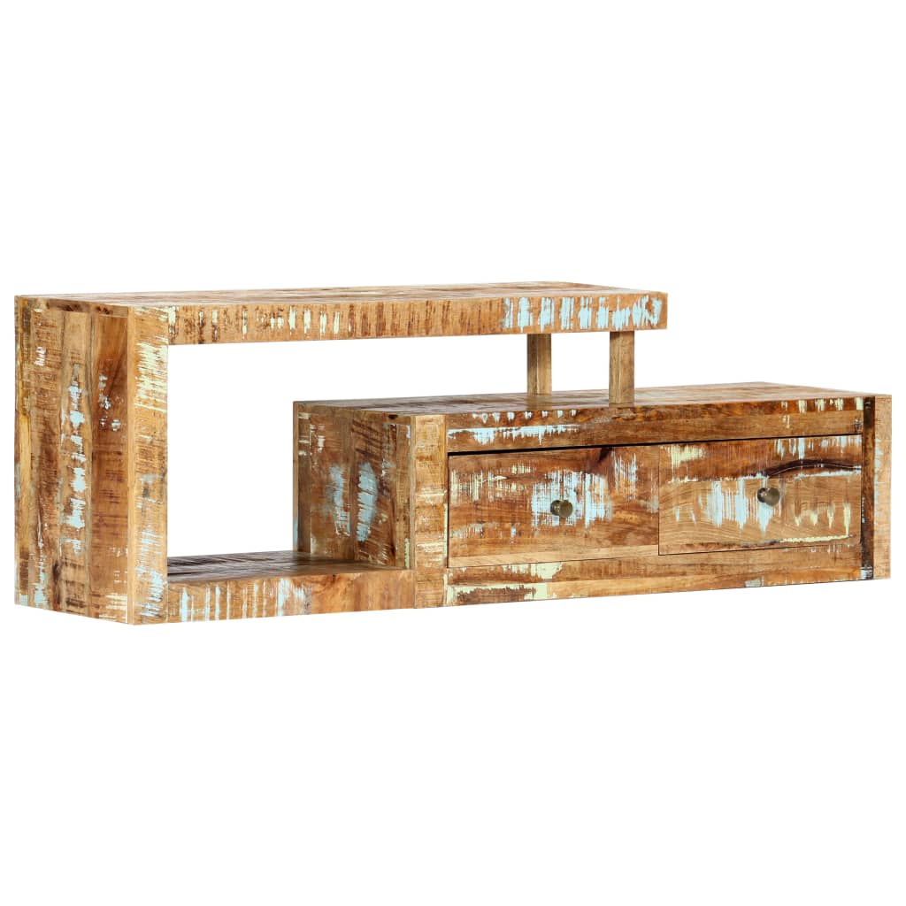 Meuble TV en bois de récupération au style industriel 120 cm-La-Fabrique-Industrielle