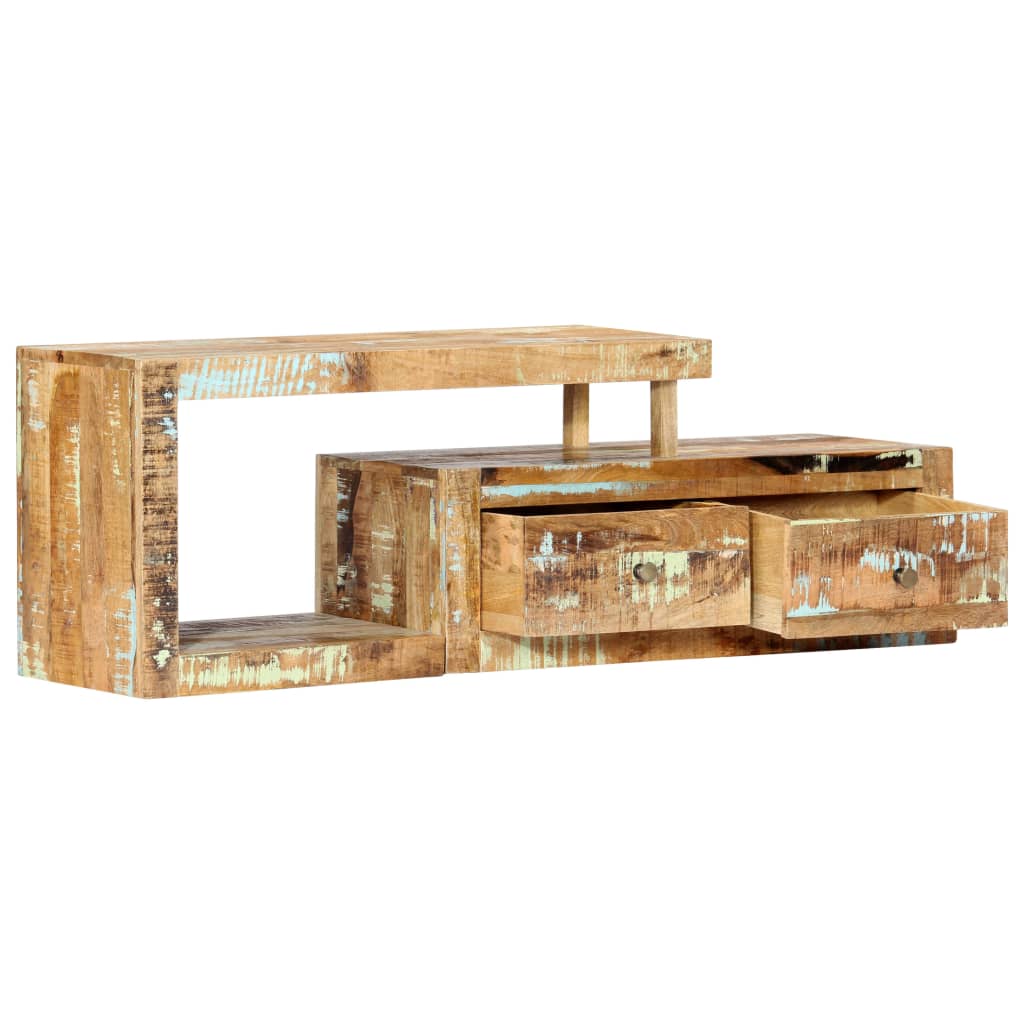 Meuble TV en bois de récupération au style industriel 120 cm-La-Fabrique-Industrielle