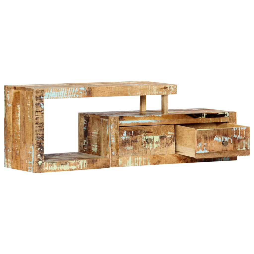 Meuble TV en bois de récupération au style industriel 120 cm-La-Fabrique-Industrielle