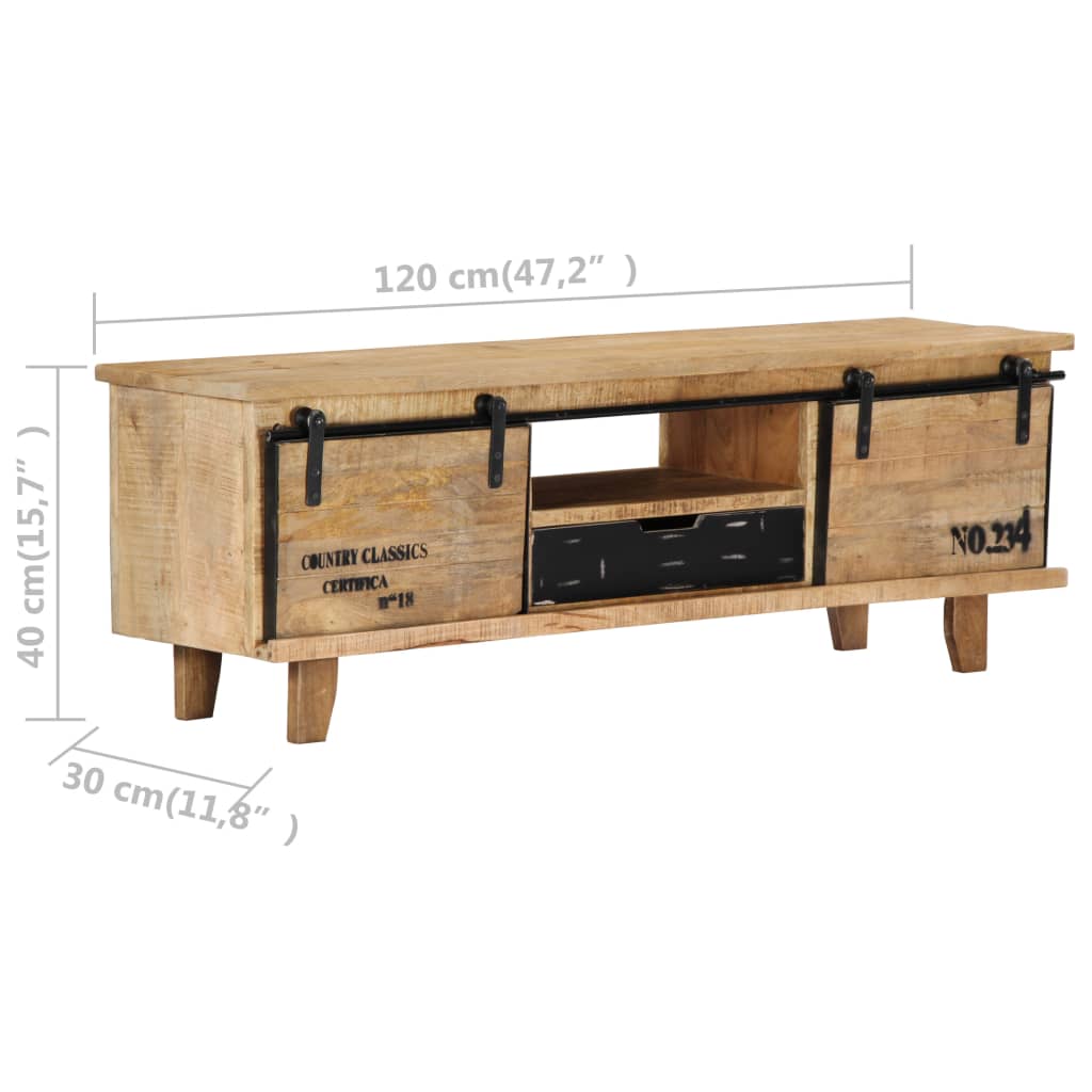 Meuble TV en bois massif au style industriel-La-Fabrique-Industrielle