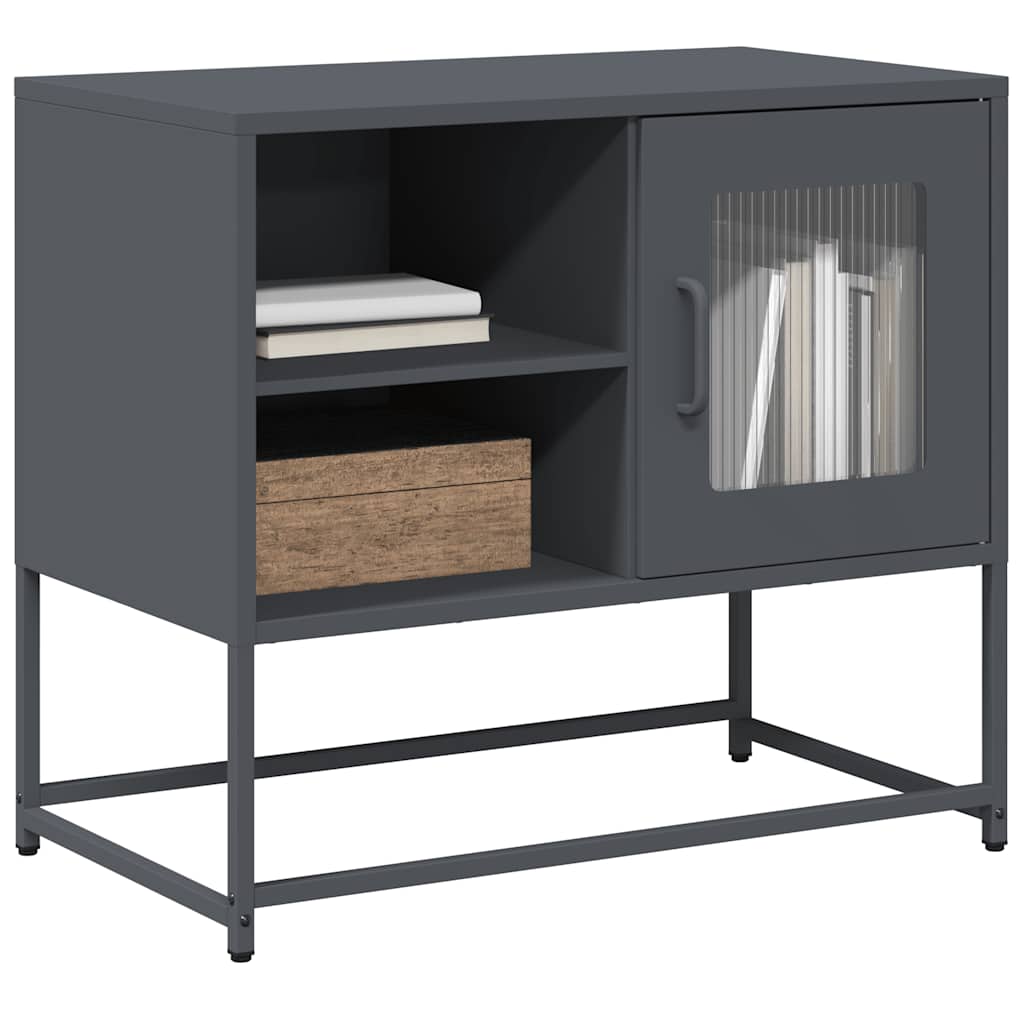 Meuble TV en fer forgé au design industriel-Anthracite-68 cm-1-La-Fabrique-Industrielle