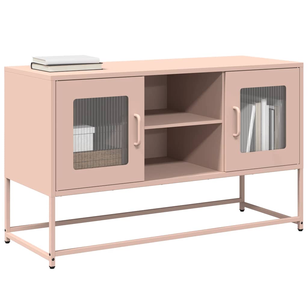 Meuble TV en fer forgé au design industriel-Rose-100.5 cm-1-La-Fabrique-Industrielle