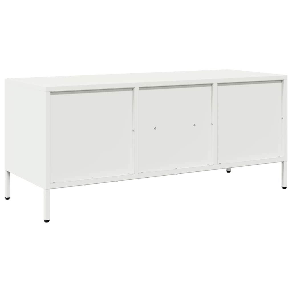 Meuble TV en métal blanc au style industriel-La-Fabrique-Industrielle
