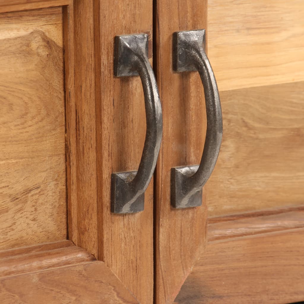 Meuble TV en teck recyclé et métal industriel-La-Fabrique-Industrielle