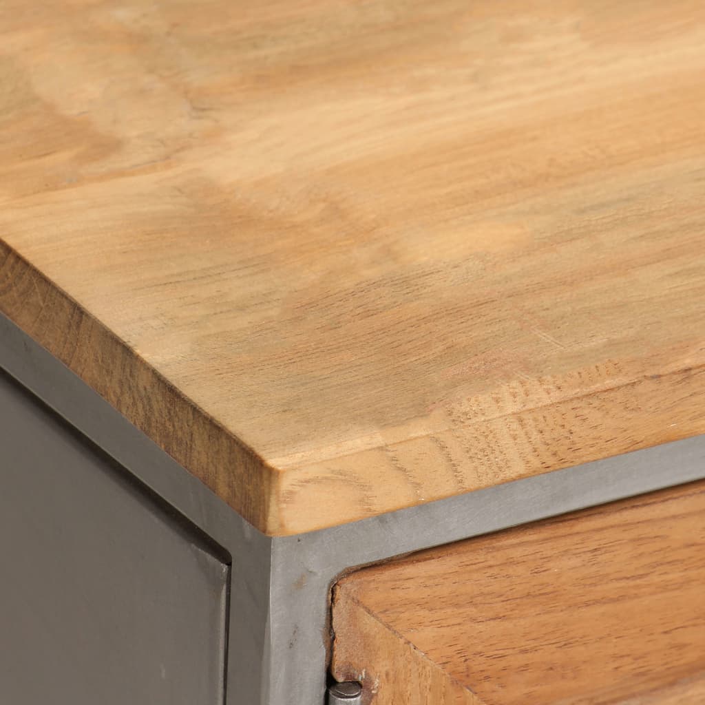 Meuble TV en teck recyclé et métal industriel-La-Fabrique-Industrielle