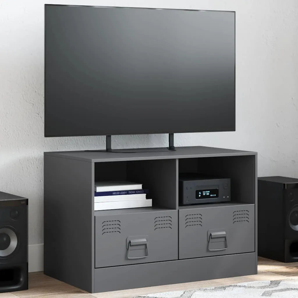 Meuble TV industriel en acier-Anthracite-1-La-Fabrique-Industrielle
