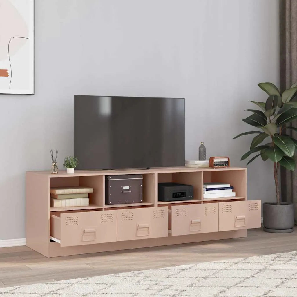 Meuble TV industriel en acier-Rose-2-La-Fabrique-Industrielle