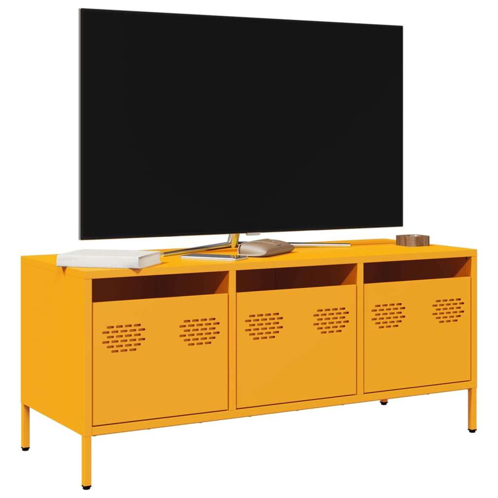 Meuble TV en Acier au Style Industriel-jaune moutarde-101.5 cm-1-La-Fabrique-Industrielle