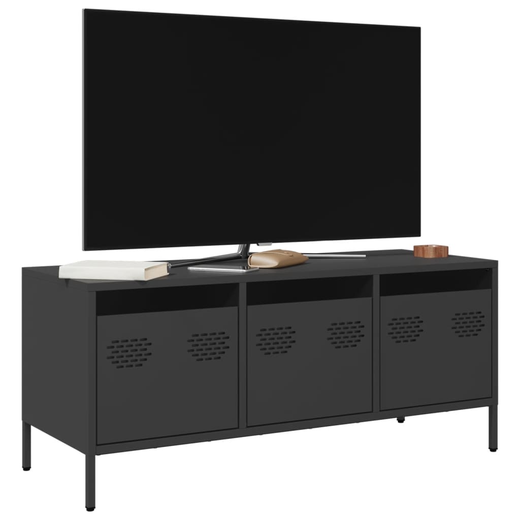 Meuble TV en Acier au Style Industriel-Noir-101.5 cm-1-La-Fabrique-Industrielle