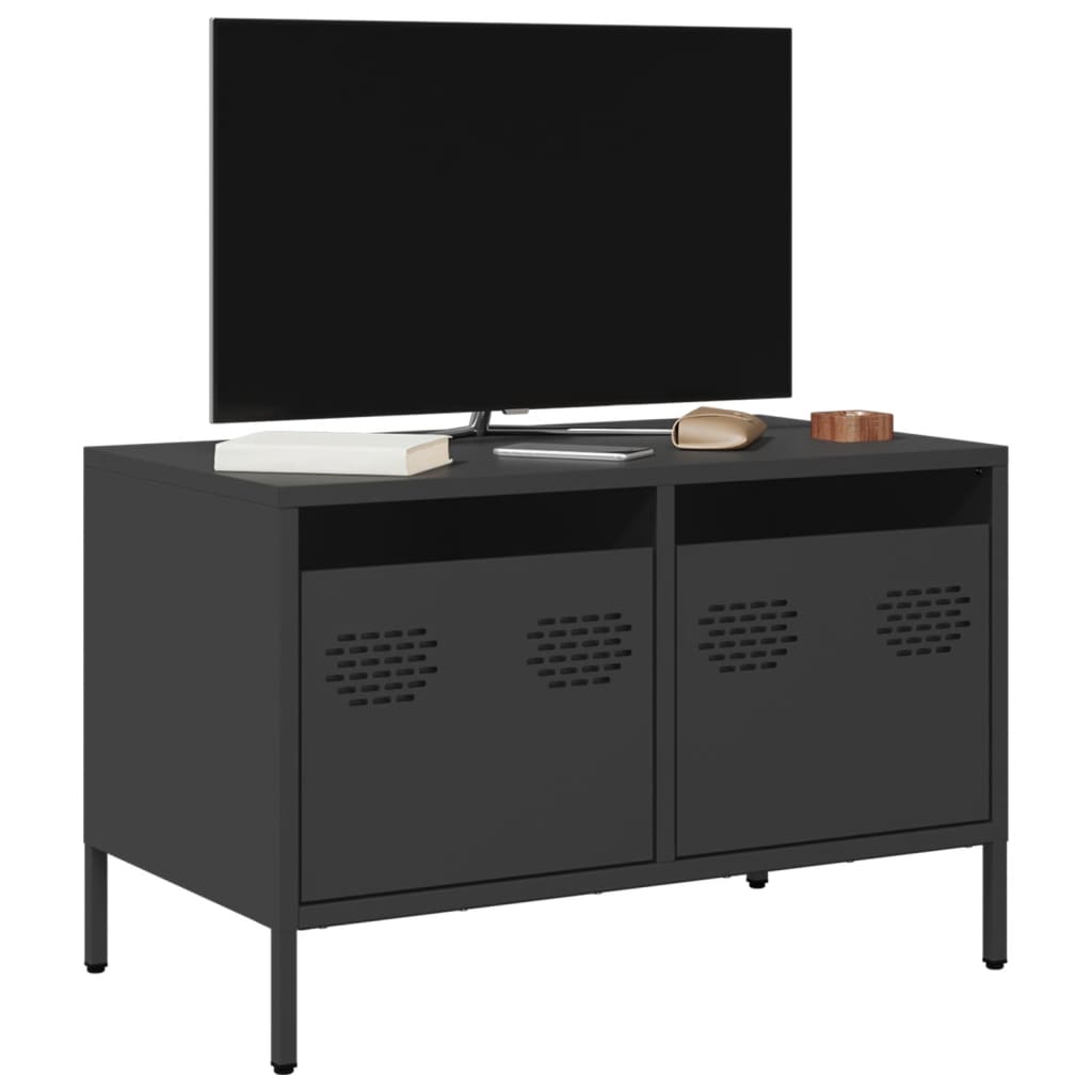 Meuble TV en Acier au Style Industriel-Noir-68 cm-1-La-Fabrique-Industrielle