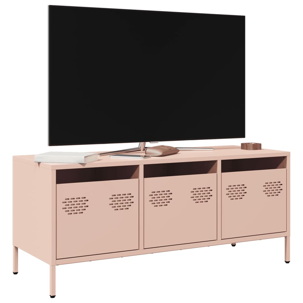 Meuble TV en Acier au Style Industriel-Rose-101.5 cm-1-La-Fabrique-Industrielle