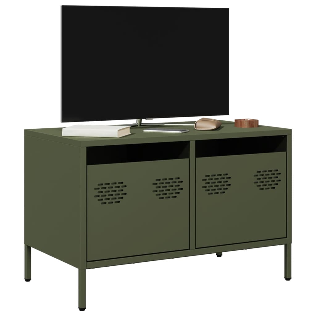 Meuble TV en Acier au Style Industriel-Vert olive-68 cm-1-La-Fabrique-Industrielle