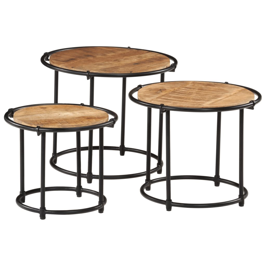 Meuble d'Appoint en Bois et Fer Style Industriel-rough wood mango-1-La-Fabrique-Industrielle