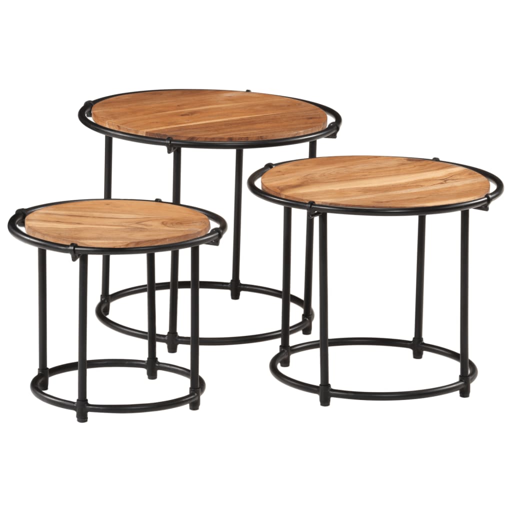 Meuble d'Appoint en Bois et Fer Style Industriel-solid wood acacia-1-La-Fabrique-Industrielle