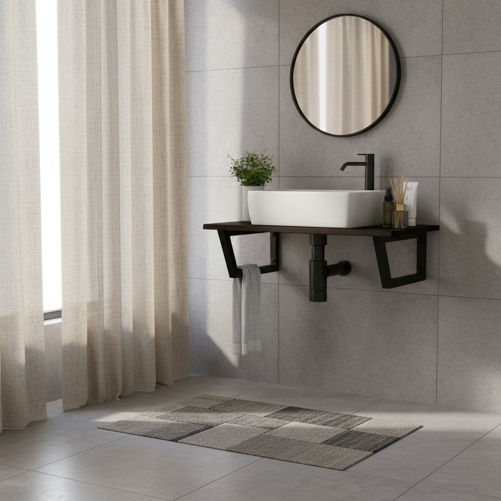 Meuble Mural Salle de Bain Sous Vasque Noire