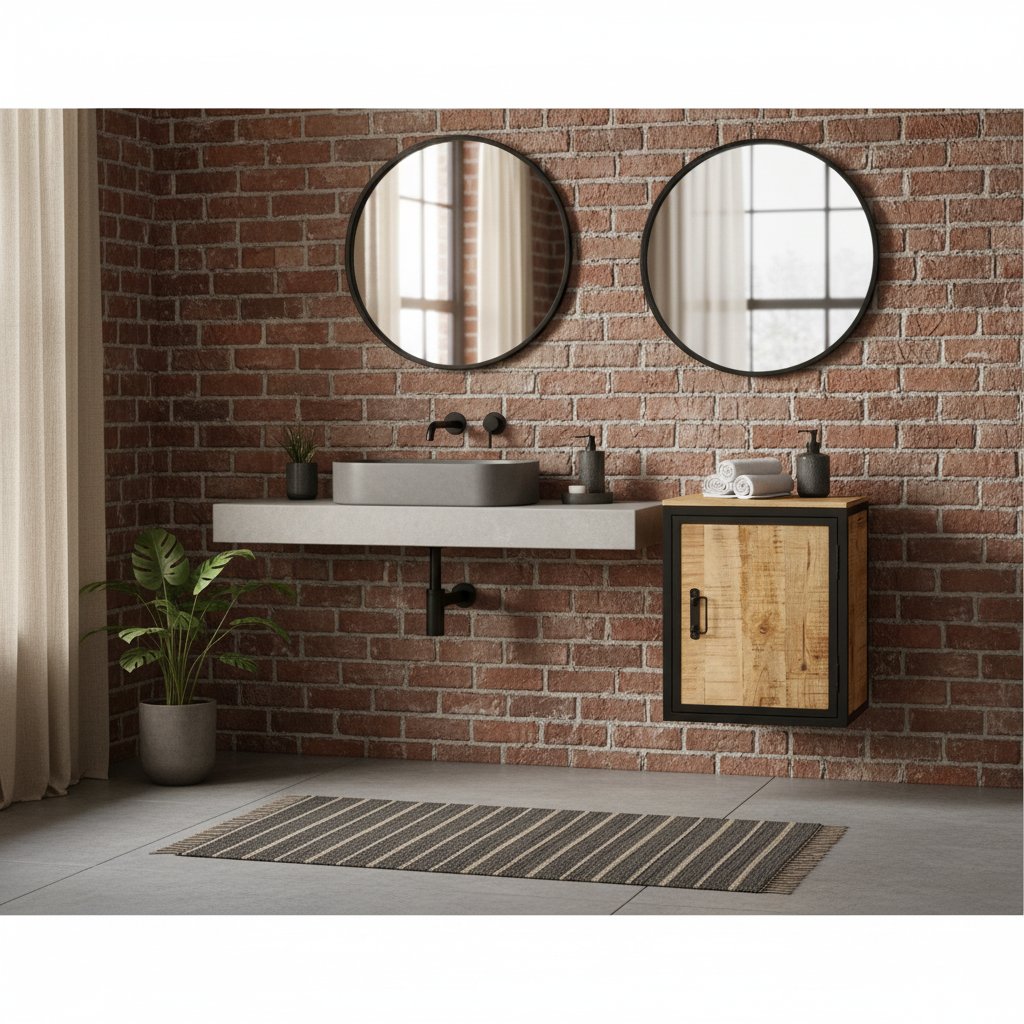 Meuble Salle de Bain Suspendu au Style Industriel