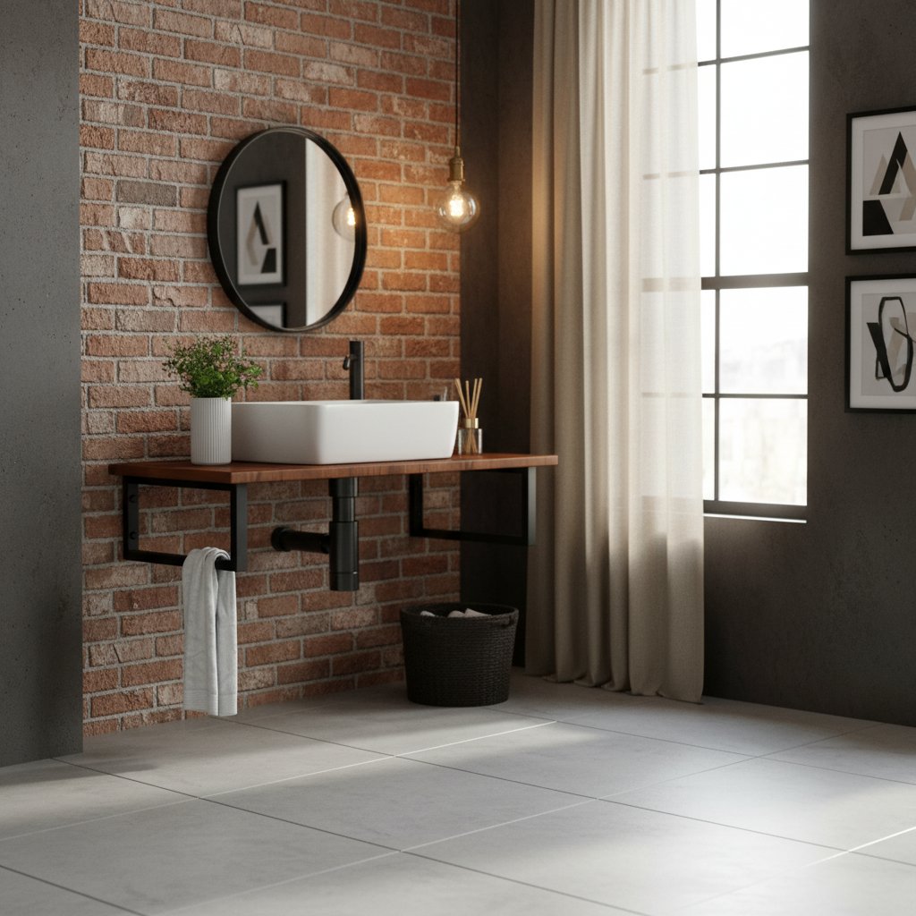 Meuble Salle de Bain en Bois avec Vasque à Poser